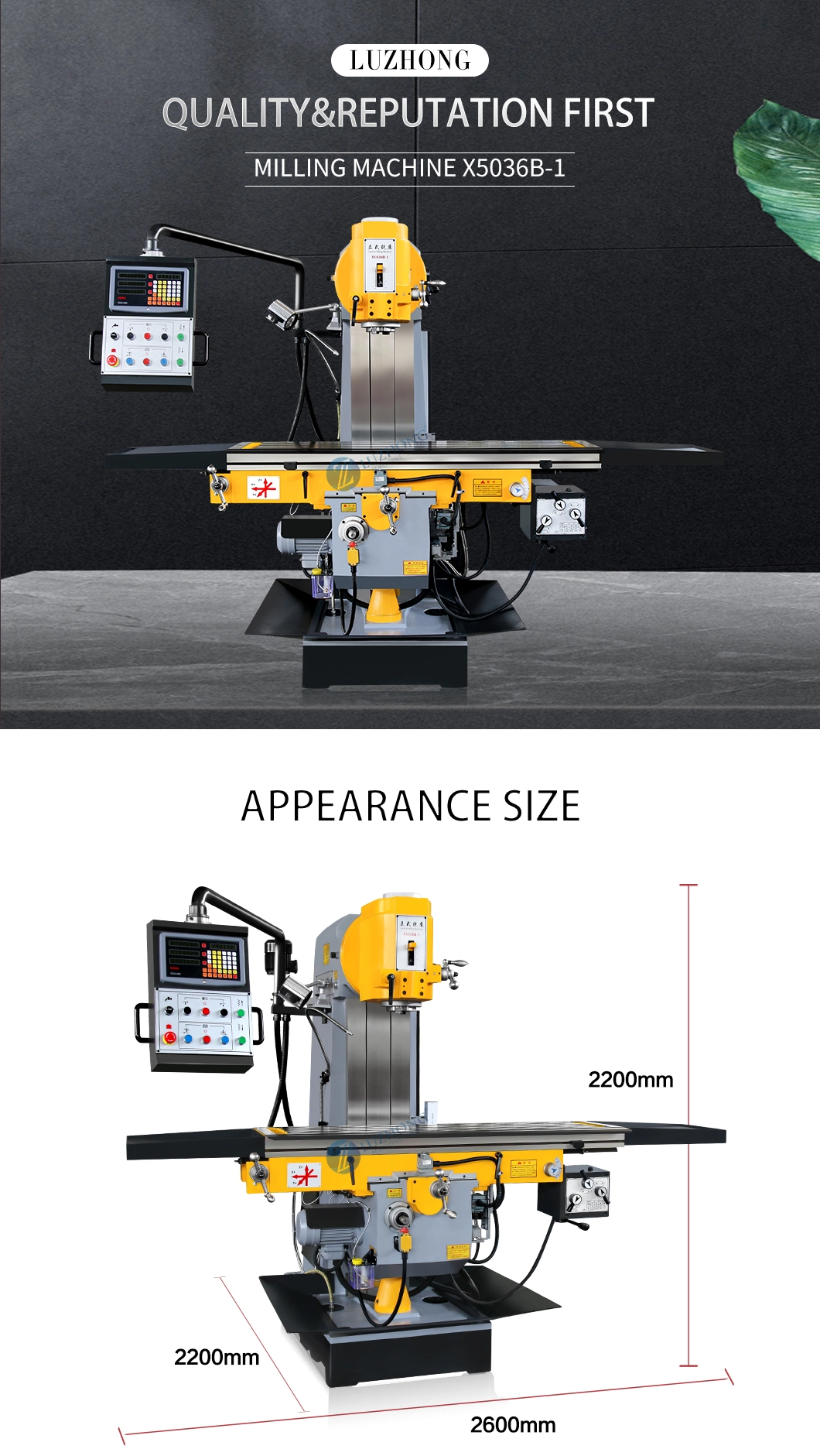 Machining Lathe X5036b-1 Universal Manual Vertical Milling Machine