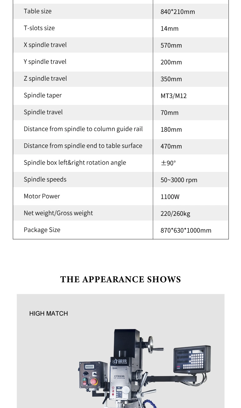 Hobby Manual Lathe Manufacturer Small Lathe Competitive Price Mini Lathe Drilling Machine Small Milling Machine Ctgs35