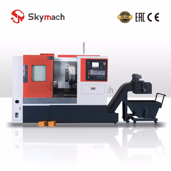 X 및 Z 축 이동이 더 큰 Syntec Control CNC 선반, 와셔, 볼트, 샤프트, 리벳, 스페이서, 슬리브용 경사 베드 CNC 선반(SL-25)